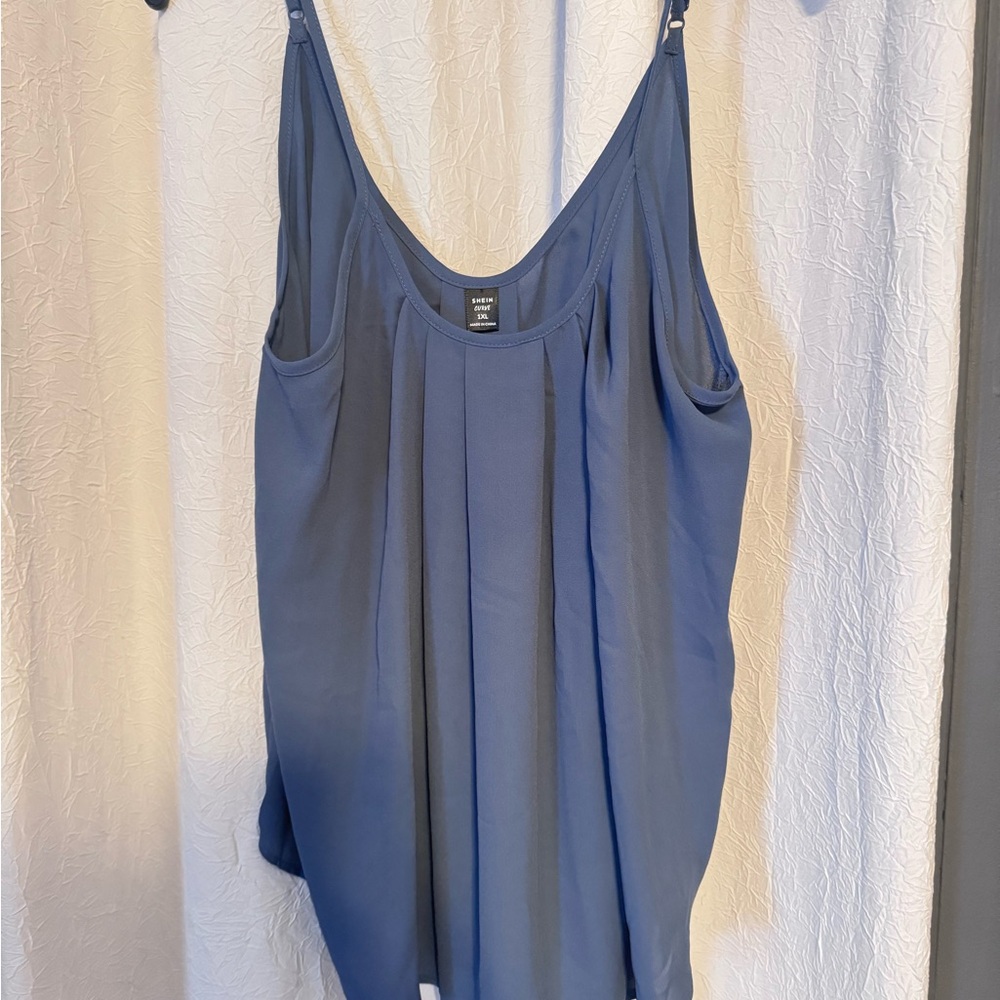 SHEIN Blue Pleated Camisole Top